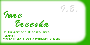 imre brecska business card